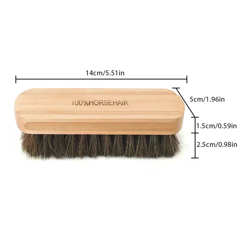 Genuine Horsehair Wooden Brush Car Detailing Polishing Buffing Brush Seat Handle Dashboard Roof Cleaning Premium Car Wash Brush