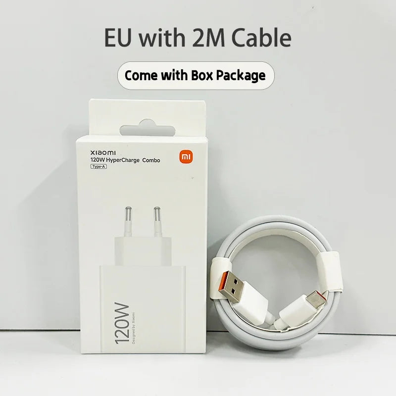 Original Xiaomi Charger 120W Fast Turbo Charge Hypercharge Adapter Xiaomi 12 13 14 15 17 Ultra Redmi Note 15 POCO F8 Ultra X7 X8 Car Mobile World