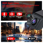 4K Car Dash Cam WiFi 2160P Rear View Reverse Camera 24H Parking Monitor Dual Channel DVR Recorder Night Vision Ultra HD Clear Car Mobile World