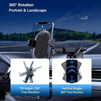 Car Phone Holder Mount 360° Rotation Suction Cup Universal Dashboard Stand Auto Windshield Phone Bracket for Support All Phones CM World