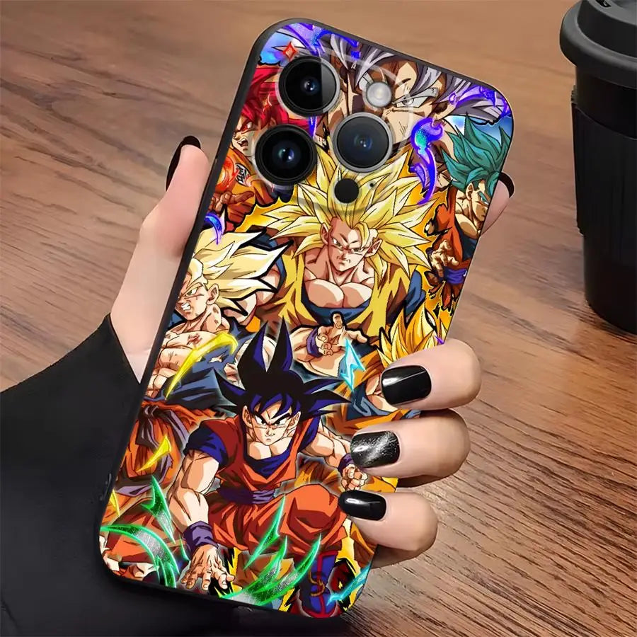 Dragon Ball Goku Vegeta Case for iPhone 17Air XR 15 16 14 Plus 13 12 11 17 Pro Max XS Max 7 8 Black Soft Phone Cover Car Mobile World