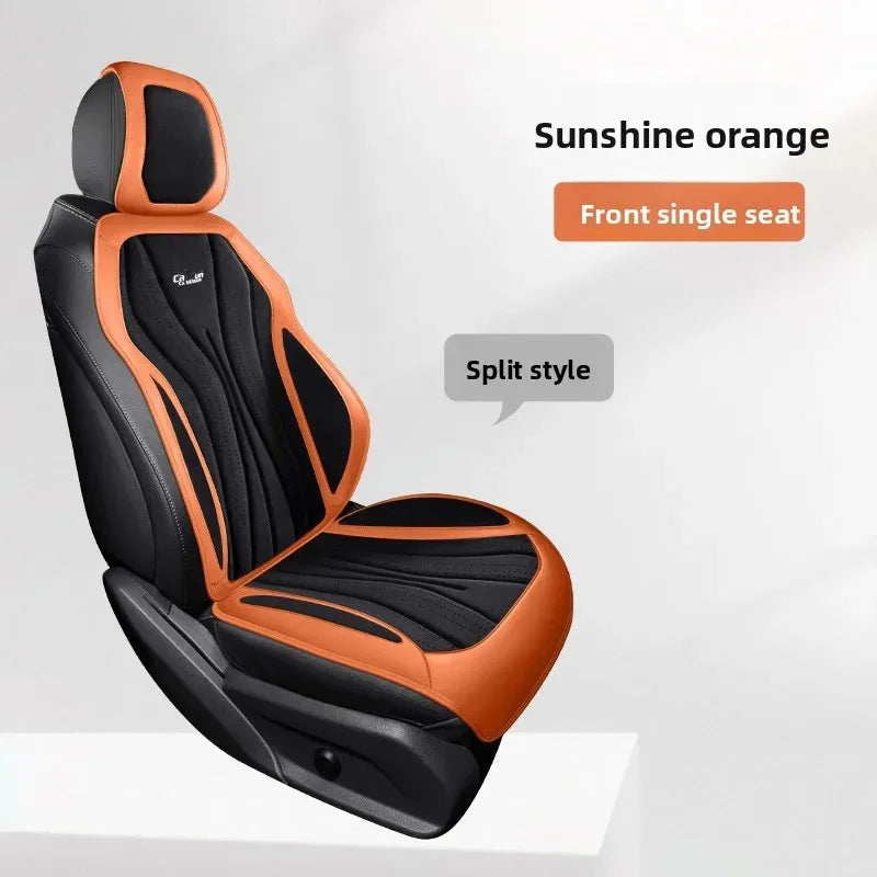 Luxury Suede Leather Car Seat Cover Full Set Non Slip Seat Cushion Car Accessories Interior Universal Car Seat Protective Covers CM World
