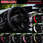 PU soft leather diamond-shaped pattern embroidered with diamonds and glittering car without inner ring steering wheel cover CM World