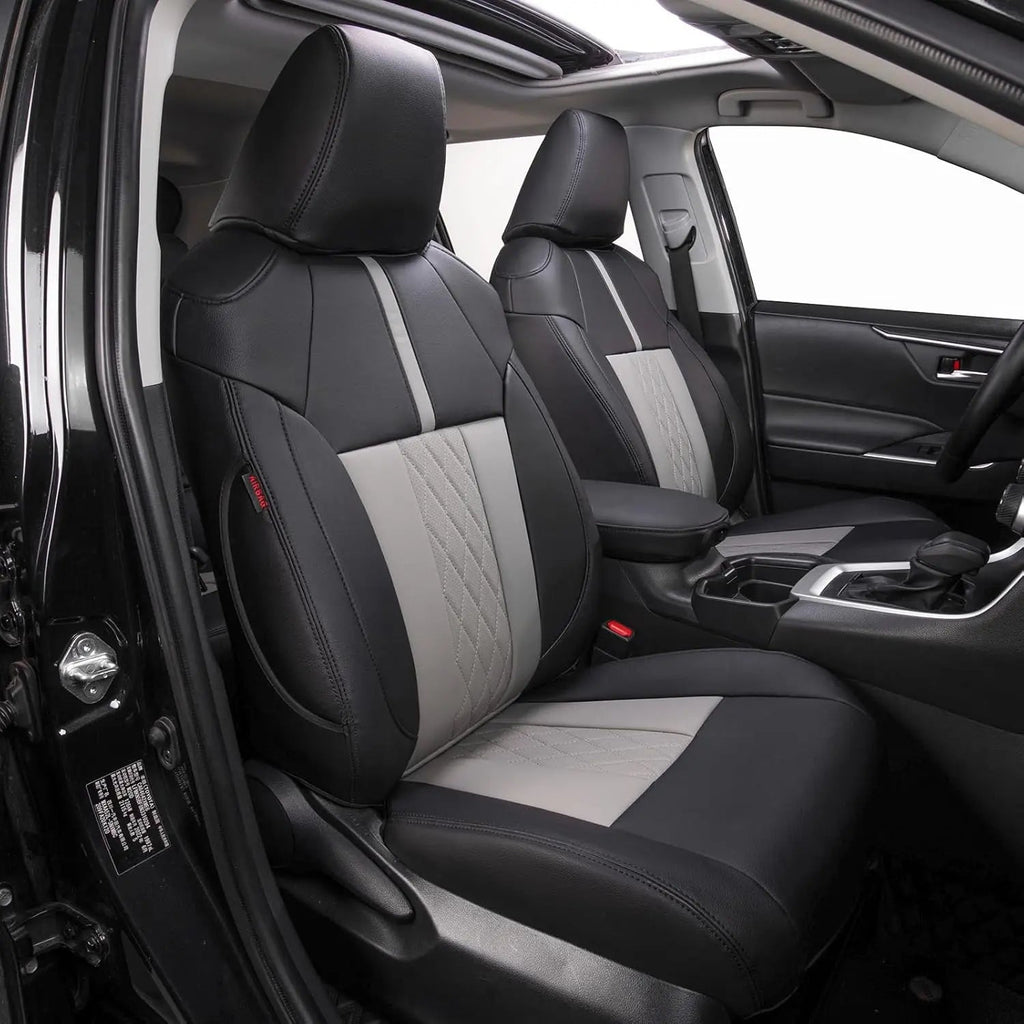 EKR Car Seat Covers Custom Fit for Toyota Rav4 (Gasoline/Hybrid) 2019 2020 2021 2022 2023 2024 2025 LE/XLE/XLE Premium/Limited Leather Car Seat Cover Full Set for SUV Car Mobile World
