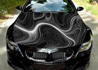 Topographic Pattern Car Hood Vinyl Stickers Wrap Vinyl Film Engine Cover Decals Sticker Universal Car Hood Protective Film