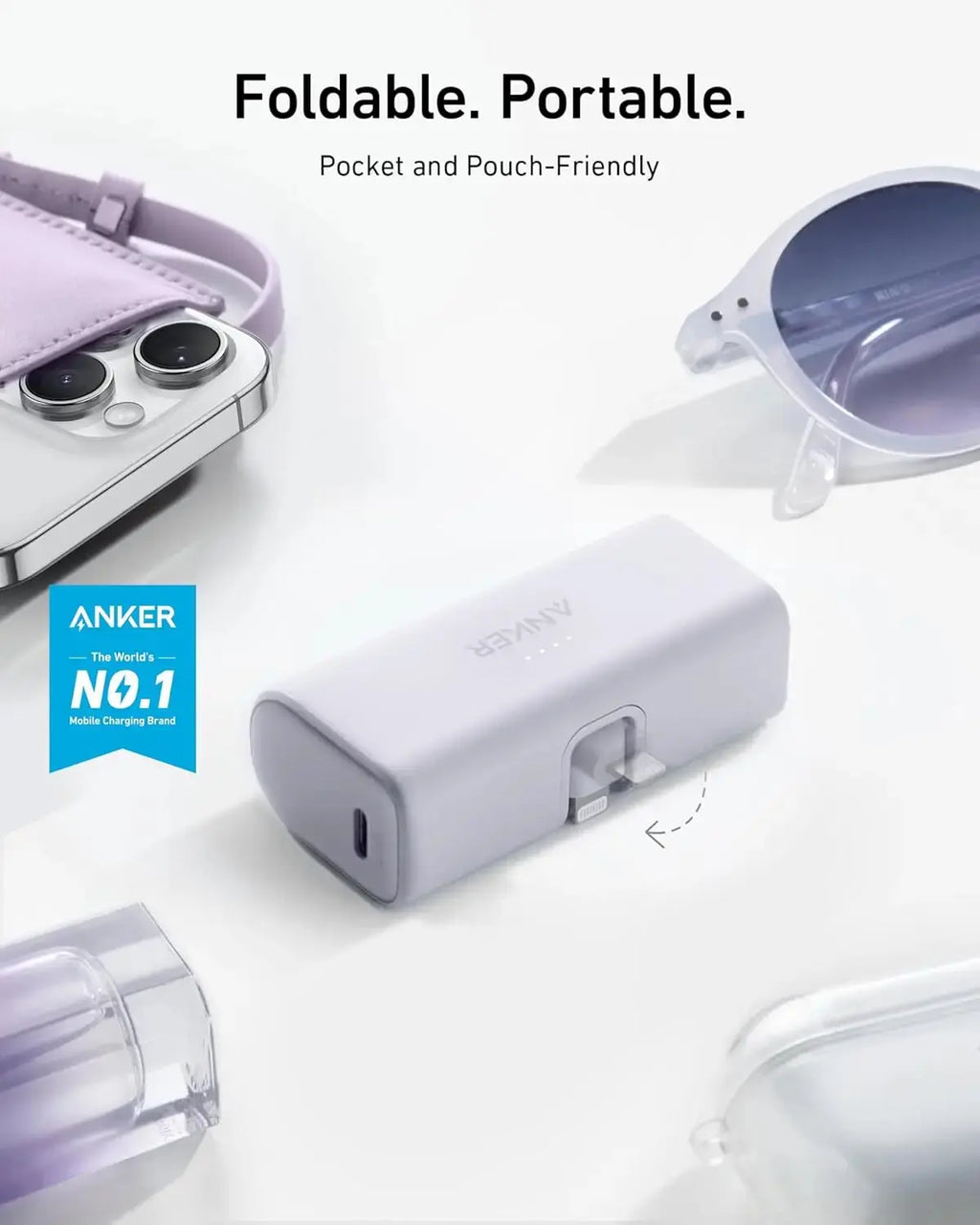Anker A1645 Nano Mini Power Bank 5000mAh Portable Charger 22.5W USB-C Connector Spare Battery for IPhone 15 14 13 12 11 Pro Max Car Mobile World