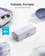 Anker A1645 Nano Mini Power Bank 5000mAh Portable Charger 22.5W USB-C Connector Spare Battery for IPhone 15 14 13 12 11 Pro Max Car Mobile World