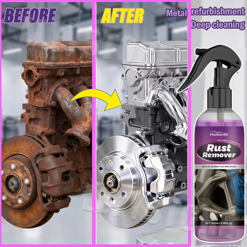 Automotive Exterior Rust Remover Spray Remove Iron Dust Residue Protect Car Paints Metal Part Anti-Corrosion Waterproof Agent