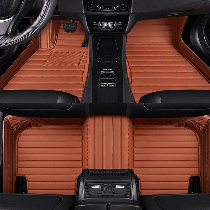 Stripe Style Car Floor Mats for Mazda CX-5 2017-2023 2015-2016 CX-3 2015-2023 CX-30 2020-2023 Car Accessories Artificial Leather