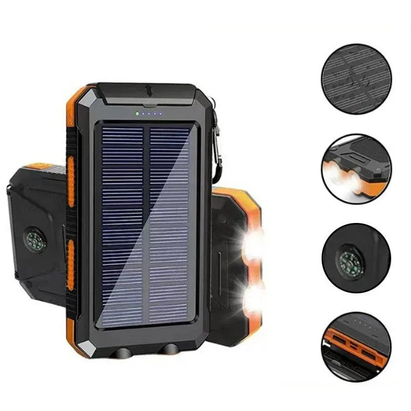 Lenovo Solar Power Bank 80000mAh Portable Charging Poverbank External Battery Charger Strong Light LDE Light for All Smartphones Car Mobile World