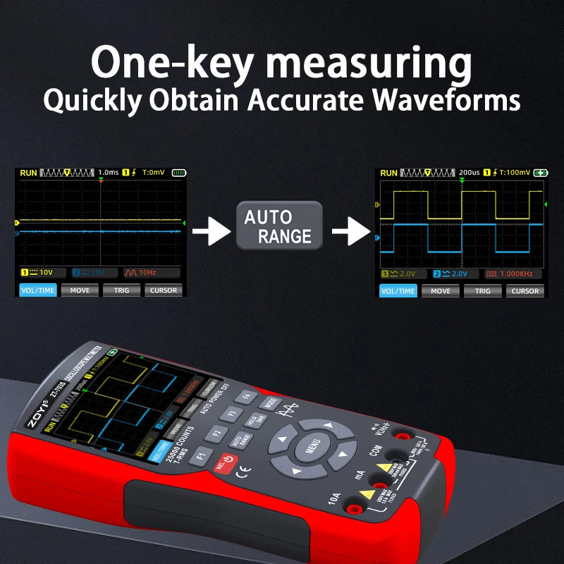 ZOYI color screen handheld dual-channel oscilloscope Multimeter 703s auto repair instrument multi-function measurement 3-in-1 CM World