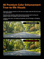 4K UHD Recording Dash Cam Video Recorder Car Camera DVR Night Vision Wi-Fi GPS 24H Parking Mini Front Rear Black Box Monitor Car Mobile World