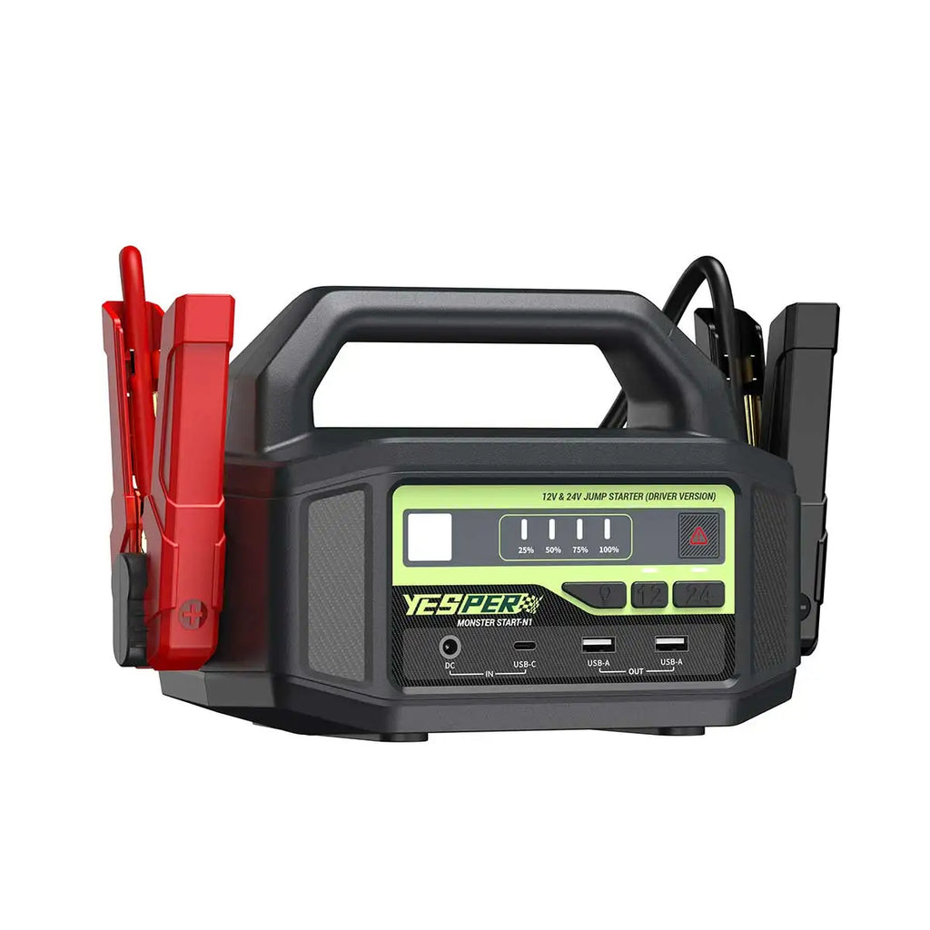 YESPER 12V/24V 6000A Car Jump Starter: 36400mAh Power Station + 3-Mode LED, for Gas/Diesel Engines, Cars to Boats, -40°C~60°C