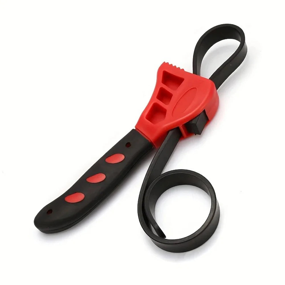 6inch Belt Wrench Oil Filter Puller Strap Spanner Chain Wrench Strap Opener, Adjustable Disassembly Tool Opener Tool Car Mobile World