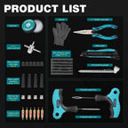 Libraton 78PCS Tire Repair Kit Heavy Duty Professional Tire Plug Kit Repair Tools For Fix Car, Motorcycle, SUV, Truck Tire Plug CM World