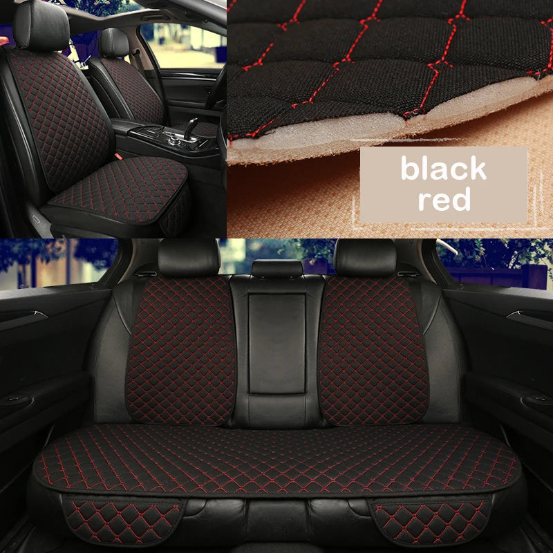 Universal Car Seat Cover Protector Linen Front Rear Back Flax Summer Cushion Pad Mat Sedan Suv Pick-up Car Interior Accessories CM World