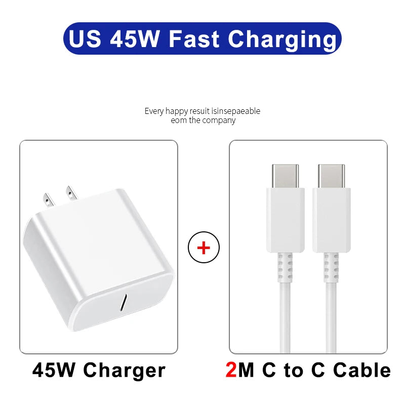 PD 45W USB C Charger Super Fast Charging Adapter For Samsung Galaxy S24 S23 S22 S25 Ultra A55 A16 A56 Phone Charger Type C Cable Car Mobile World