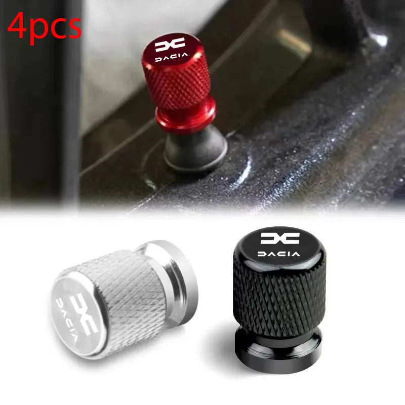 For Dacia Duster Logan Sandero Lodgy Dokker Stepway Mcv 2 Solenza La 4Pcs Metal Car Tire Valve Caps Wheel Dust Cover Accessories CM World
