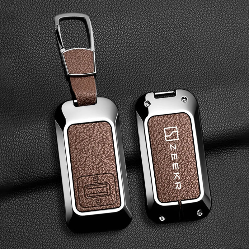 Zinc Alloy Protective Cover Box for Car Remote Control Keys, Suitable for Zeekr 001 9X 2026 Car Keychain Interior Accessories