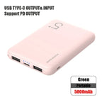 5000mAh Portable Ultra-thin Power Bank With Double USB TYPE C OUTPUT Fast Charging Poverbank For iPhone 14 13 12 8 Xiaomi Huawei