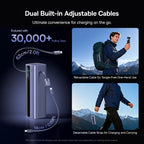 Baseus 200W 25000mAh Power Bank Dual Retractable USB-C Cables 4-Device Fast Charge Portable External Battery Charger For Laptop Car Mobile World