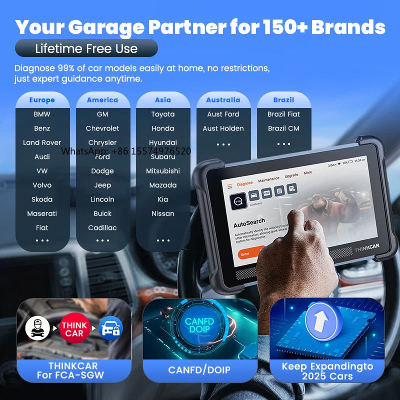 THINKCAR THINKSCAN 689BT Diagnostic Tool with Lifetime Free Update Full System ECU Coding 34 Reset CANFD DoIP Obd2 Car Scanner Car Mobile World