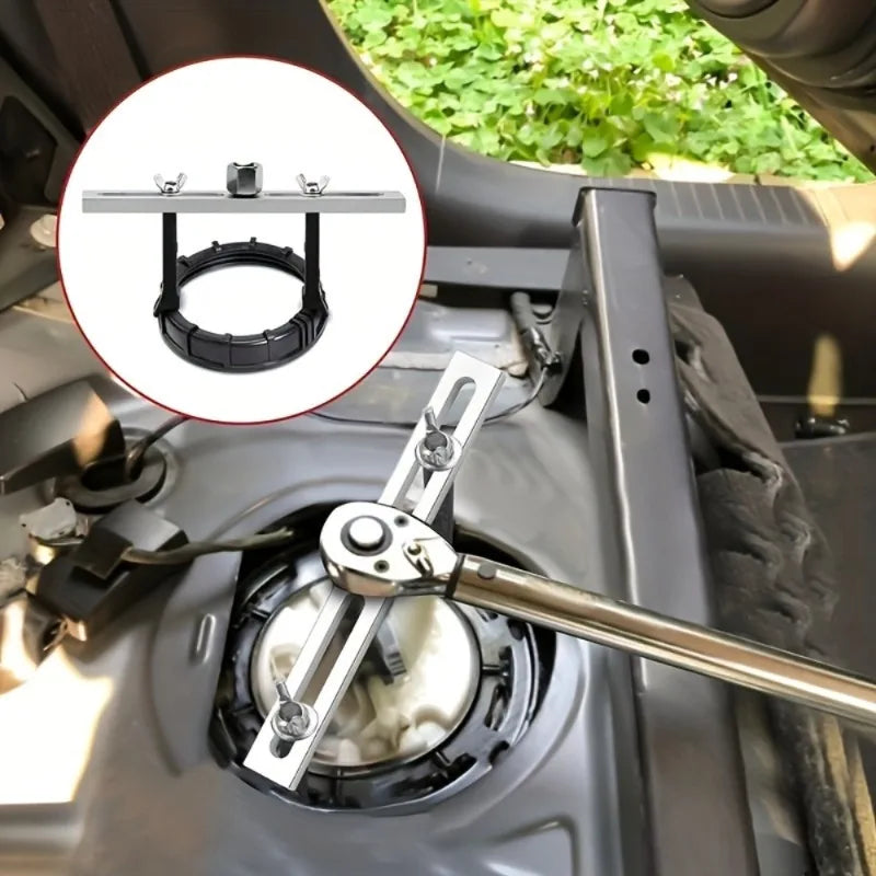 1Pc Universal Fuel Pump Lock Ring Tool Adjustable Fuel Tank Lid Removal Wrench Fuel Cap Spanner 3/8"‑1/2" Drive Butterfly Screw