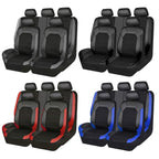 9 Pcs Sandwich Stitching Polyester +Leather Universal Car Seat Cover CM World