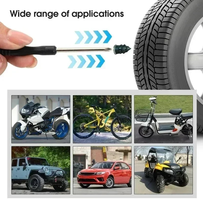 New 21-41pcs Tubeless Tire Repair Rubber Nail Kit Vacuum Tyre Puncture Screw Plug Emergency Quick Fix Tool Accessory
