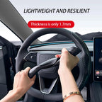 For Tesla Model 3/Y Highland Juniper2025 Steering Wheel Cover Carbon Fiber Leather Anti-Fur Sport Steering Wheel Car Accessories CM World
