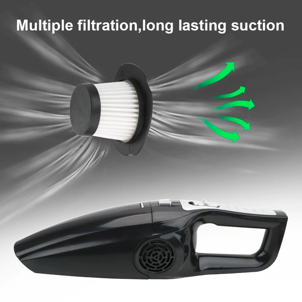 Portable Car Vacuum Cleaner High Suction Dry and Wet Dual-use  Vacuum Powerful Mini Vacuum Cleaner Suitable for Car Interiors CM World