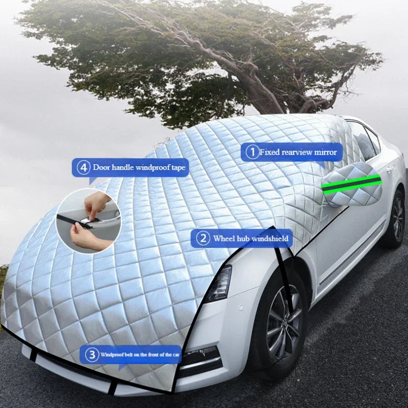 5-Layer Car Cover Hail Snow Shade Awning From Protective Dust Waterproof Exterior Protect Anti UV Outdoor Protector Covers Car Mobile World