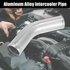 UXCELL Aluminum Alloy Tube OD 63mm 70mm 76mm 102mm Intercooler Pipe 45 90 Degree Air Intake Tube Silver for Car Air Intake Tube