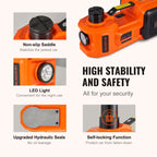 SucceBuy 5T Electric Car Jack Hydraulic Car Jack with Built-in Inflatable Pump LED Light Car Jack for SUV MPV Truck Change Tire CM World