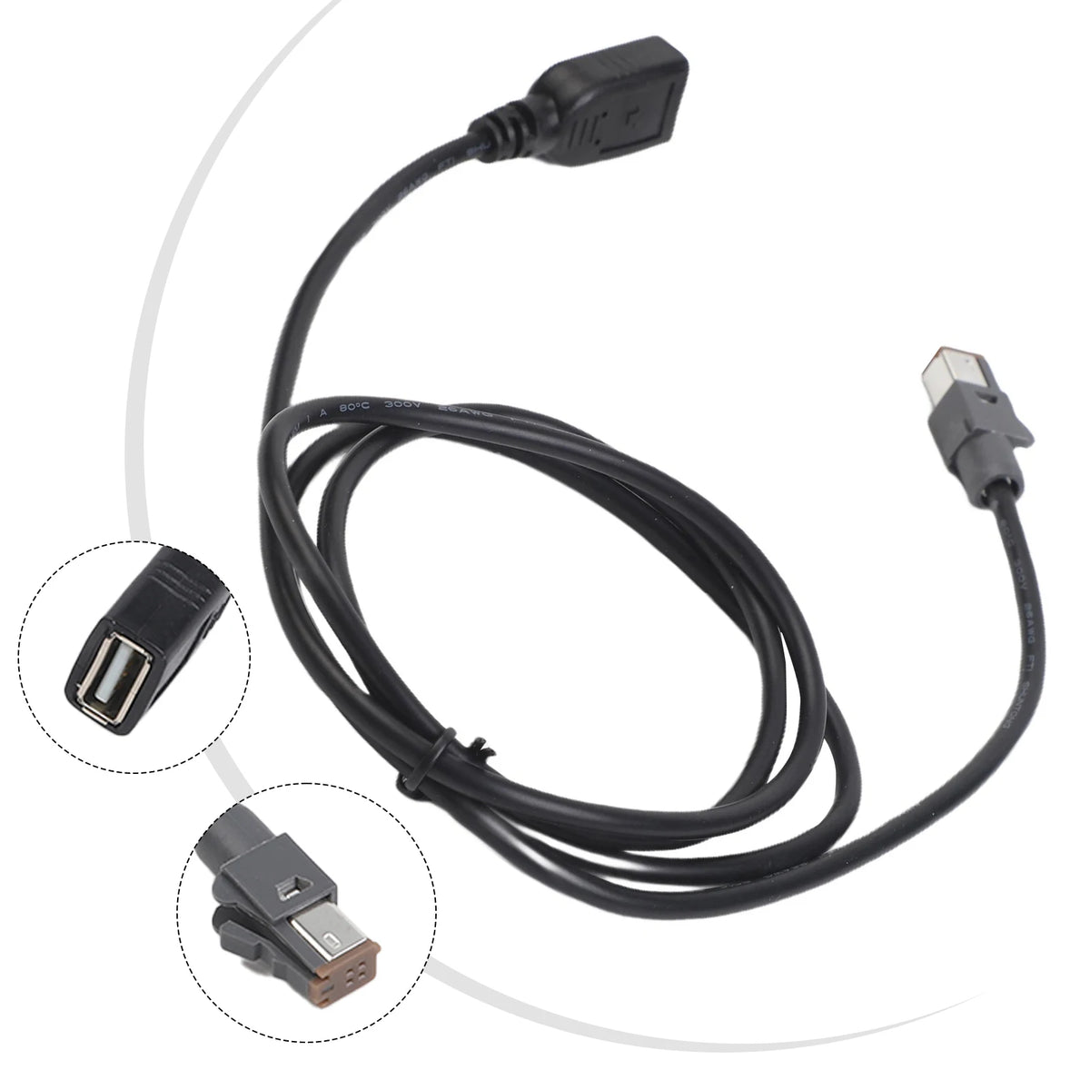 Car Audio System Media Playback Car USB Adapter Media Transfer Practical Design Wear-Resistant 100cm Cable Length