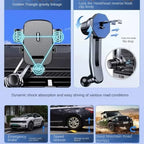 Car Phone Holder New Universal Phone Holder with Hook Clip, Automatic Locking Without Blocking Air Outlet, Car Ventilation