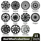 Sports Caps Rim 15inch Hub Cover for Iron Rim Wheel Cover Set of 4 Steel Replacement Plastic Hubcap for R15 Tire Car Accessories