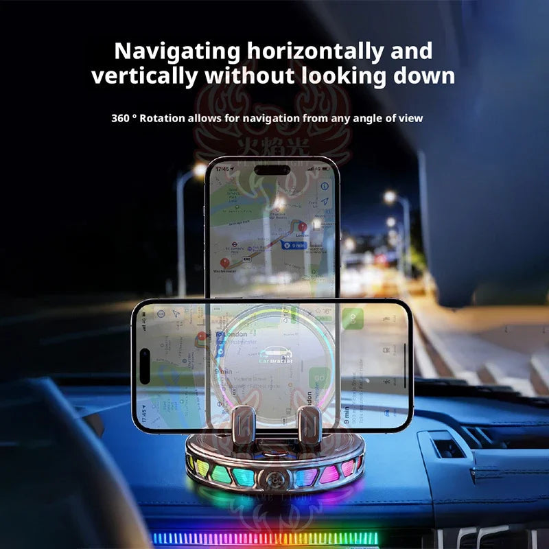 Car Phone Holder Wireless Charging Dashboard Auto Phone Support 360 Degree Rotatable for Home Office Desk Phone Holder CM World