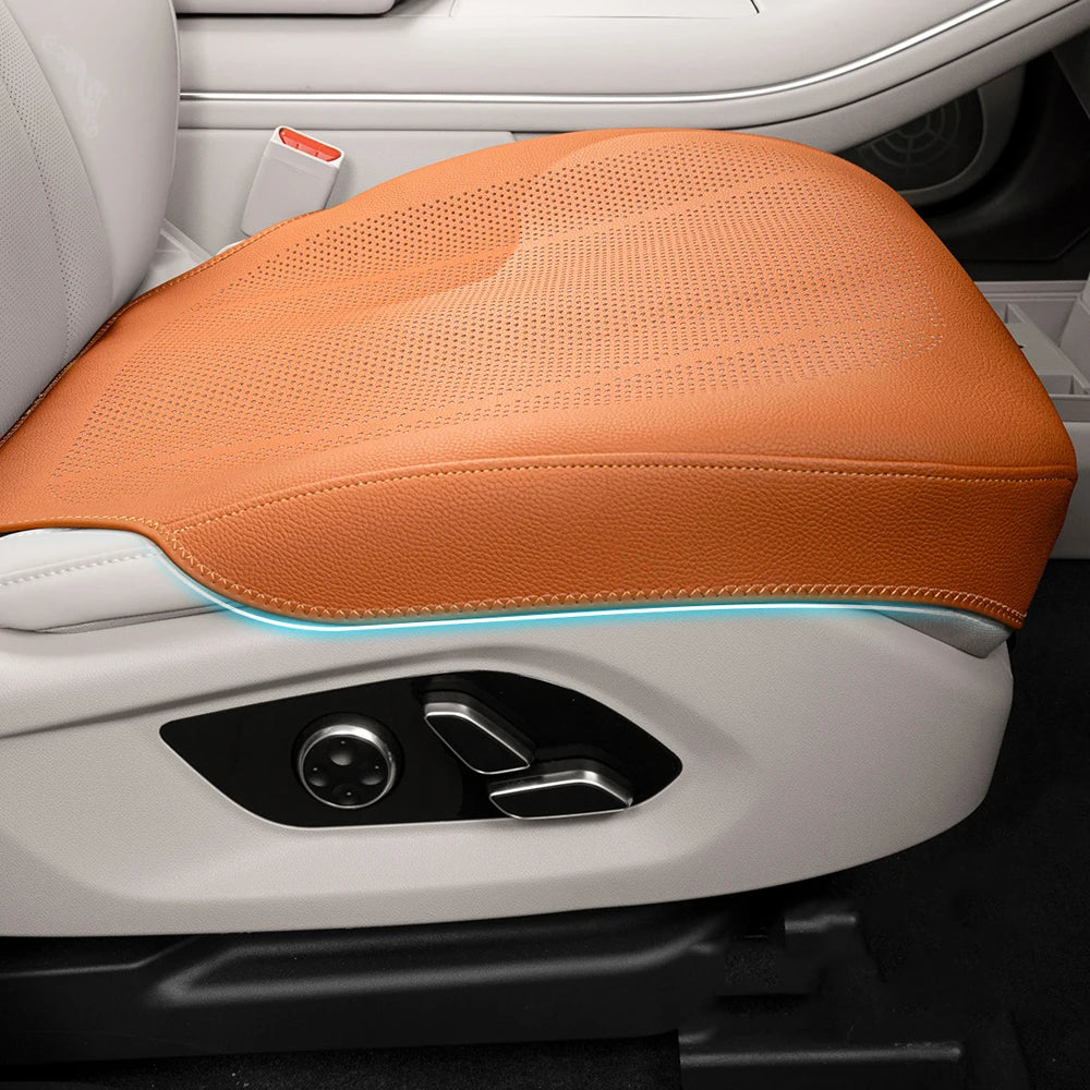 New Car Seat Cushion Leather Thin Breathable Hole Summer Car Interior Seat Cover Four Seasons Universal Automotive Parts Car Mobile World