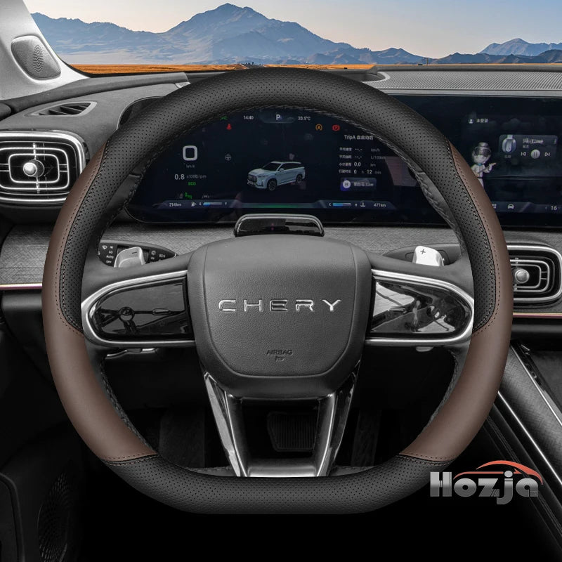 Leather Car Steering Wheel Cover for Jaecoo J7 7 J8 5 J5 8 2025 2026 Accessories