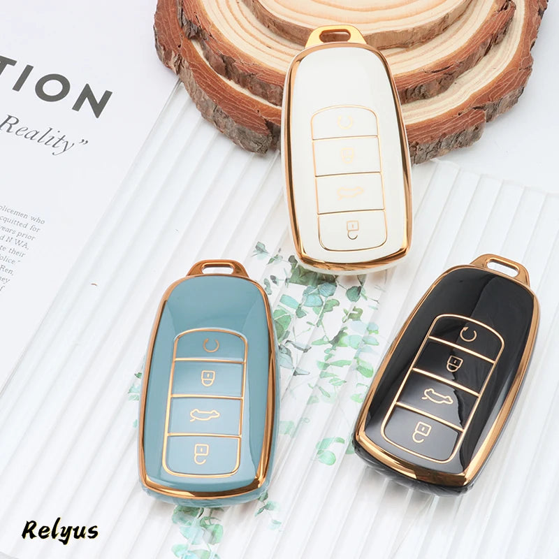 Soft TPU Car Key Case Cover for Chery Omoda C5 E5 C9 Omoda 5 9 EV PHEV 2024 2025 Remote Key Cover Keychain Car Accessories
