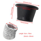 Car Front Bumper Admission Air Intake Pipe Kit Universal Turbo Inlet Hose ABS Plastic Carbon Fiber Look Cold Air Funnel Pipe Set CM World