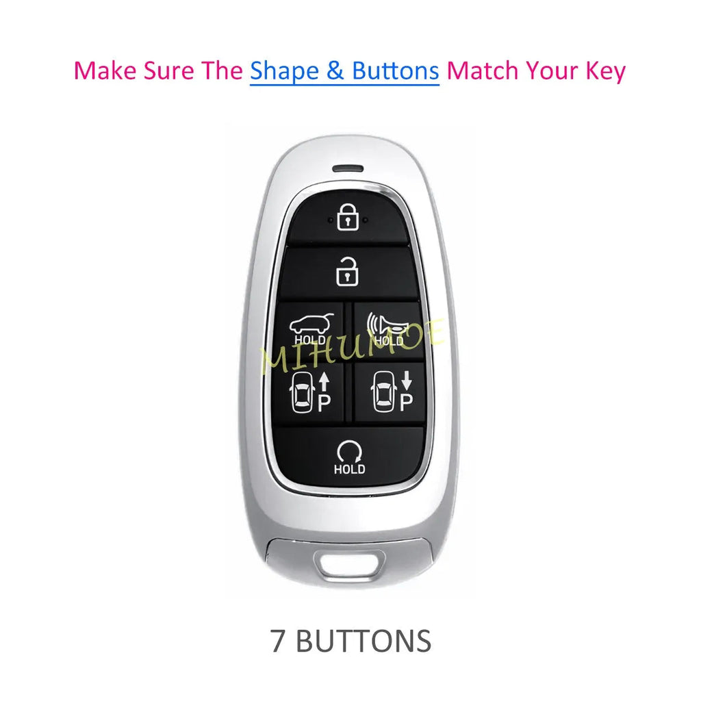 For Hyundai Silicone Car Remote Key Fob Case Cover Shell Santa Fe Palisade Tucson Nexo Sonata 2023 7 Buttons CM World