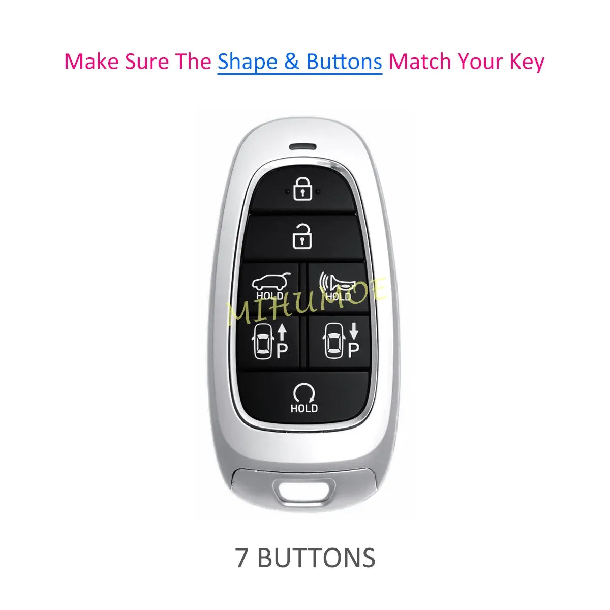 For Hyundai Silicone Car Remote Key Fob Case Cover Shell Santa Fe Palisade Tucson Nexo Sonata 2023 7 Buttons CM World