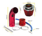 Car Universal 3" 76mm Air Filter & Cold Air Intake Pipe Turbo Induction Pipe Tube Kit With Air Filter Cone Aluminum Pipe Kit