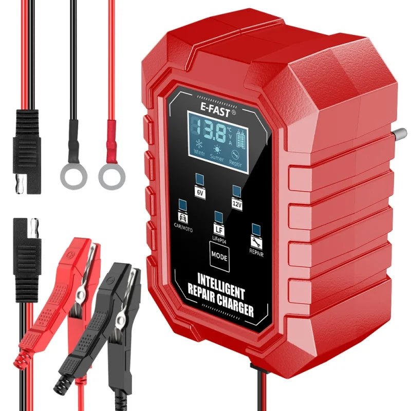 6V/12V 1.5A Smart Battery Charger for Car Motorcycle Lead-Acid Repair