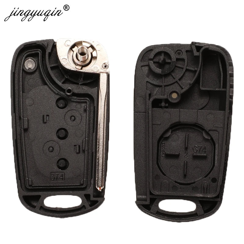 jingyuqin 10pcs Remote Flip Key Shell For Kia K2 K5 Sorento Sportage Rio Hyundai I30/IX35 Accent 3Button Car Folding Key Housing CM World