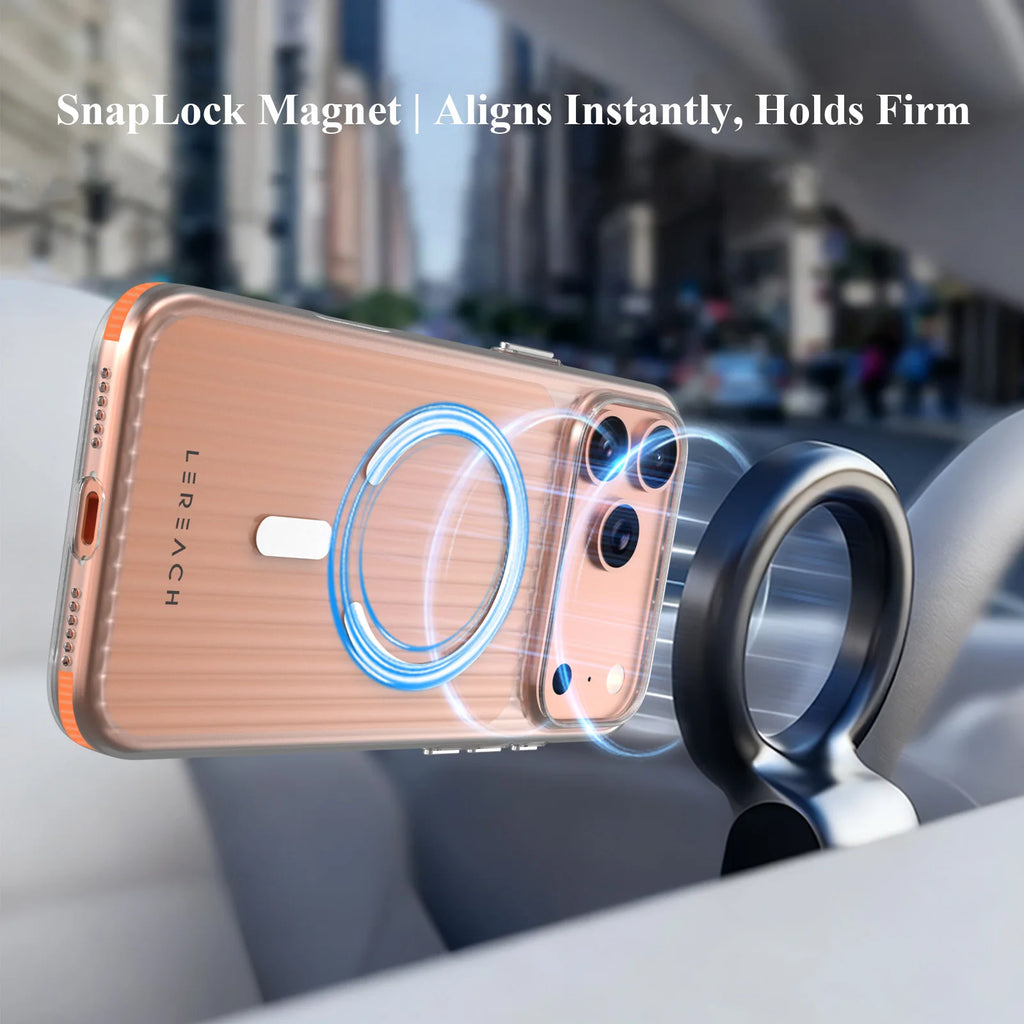 Lereach Magnetic Matte Phone Case for iPhone 17 Pro Max / 17 Air / 17 - PC+Magnet Material, Anti-slip Drop Protection Car Mobile World