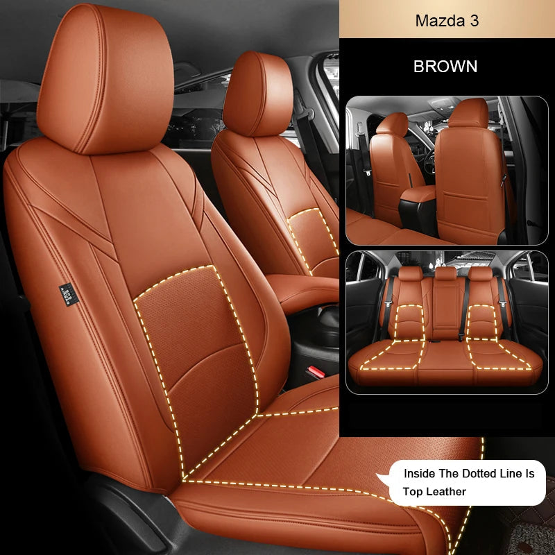 For Mazda 3 6 CX-5 CX-30 Custom Fit Car Seat Covers Accessories Full Covered Top Quality Leather Full Set 2 Rows 5 Seat CM World