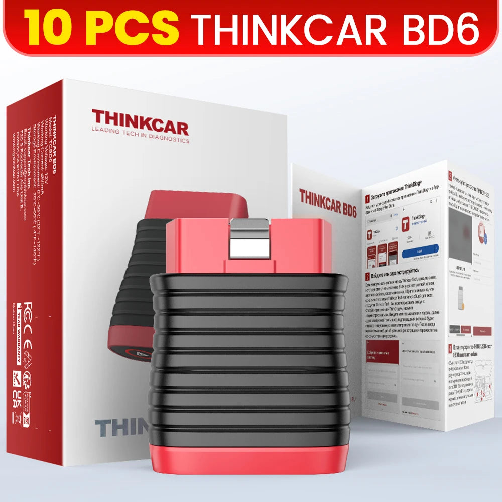 THINKCAR BD6 Bluetooth Scanner Car Diagnostic Tool OBD2 Scanner Full System Diagnose 5 Reset OIL IMMO Auto Diagnosis Code Reader
